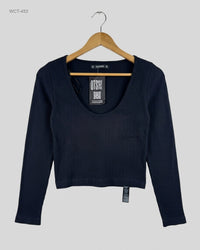 DUNNES (WCT-453) Ribbed Scoop Neck Top