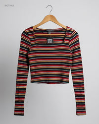 Primark (WCT-462) Long-Sleeve Striped Crop Top