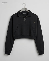 PRETTYLITTLETHING (WCT-463) Cropped Quarter-Zip Sweatshirt