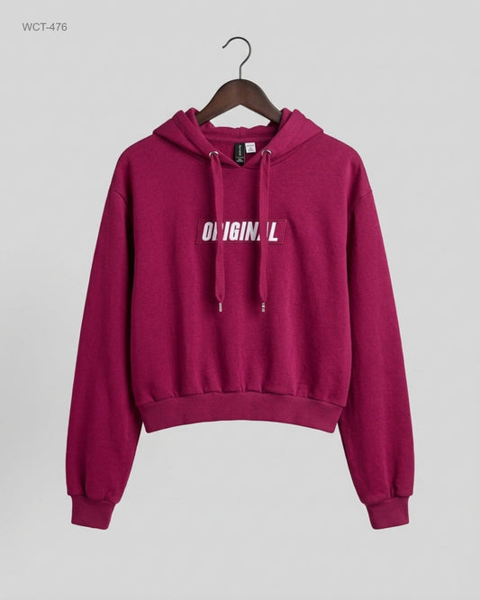 UK Imported secondhand Winter Crop Tops - H&M brand, Maroon Cotton, Premium condition, for Womens - Online Thrift Store Islamabad Pakistan