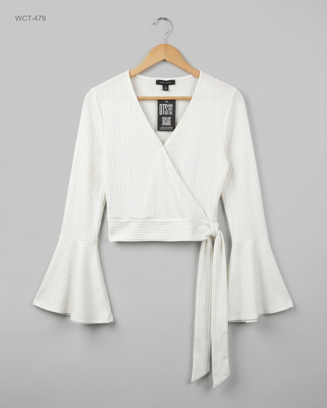 Shop Premium Winter Crop Tops by New Look | Preloved Branded Clothes | White Cotton | Womens | OTS Thrift Store Lahore Pakistan