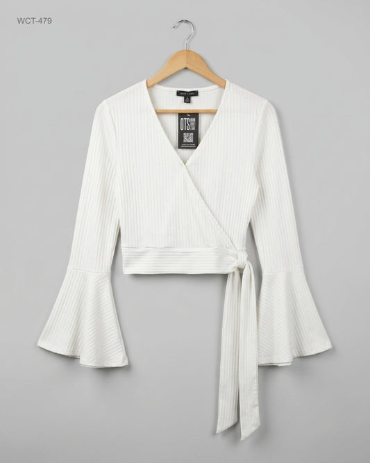 Shop Premium Winter Crop Tops by New Look | Preloved Branded Clothes | White Cotton | Womens | OTS Thrift Store Lahore Pakistan