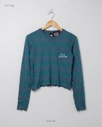 Quiksilver (WCT-482) Long-Sleeve Ribbed Crop Top