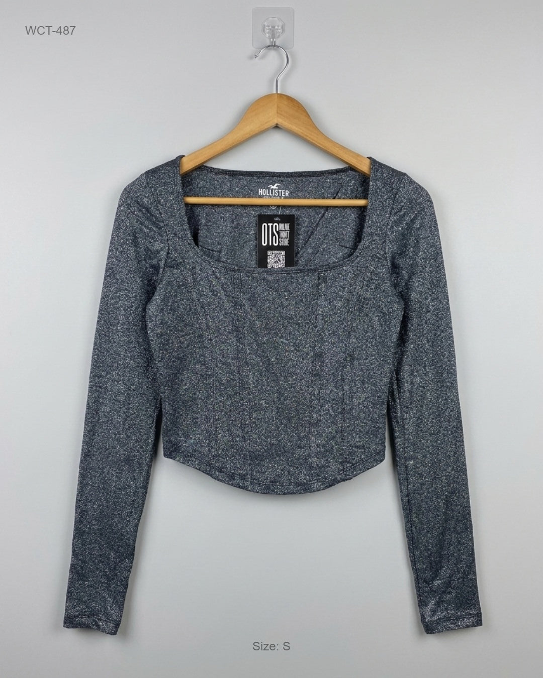 HOLLISTER (WCT-487) Corset-Style Crop Top