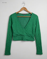 Stradivarious (WCT-490) Surplice Ribbed Crop Top