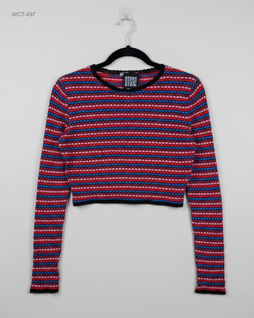 Zara Multi Long-Sleeve Knit Crop Top buy preloved clothing online Pakistan