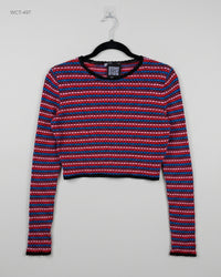 Zara (WCT-497) Long-Sleeve Knit Crop Top