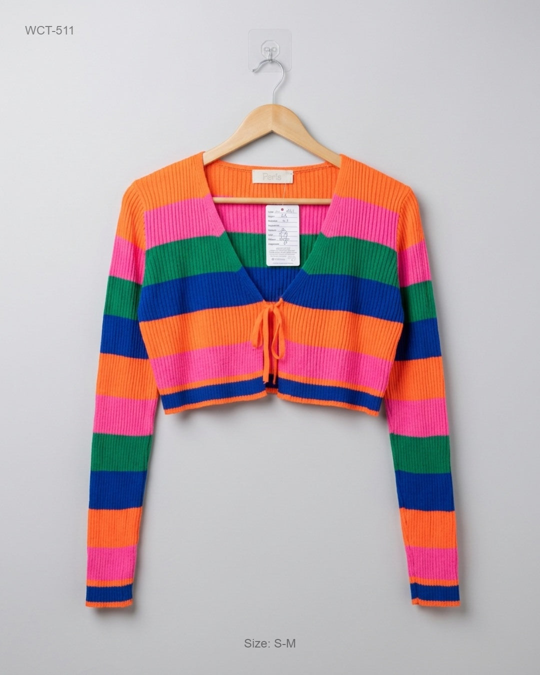 Paris Multi Cropped Tie-Front Cardigan buy preloved clothing online Pakistan