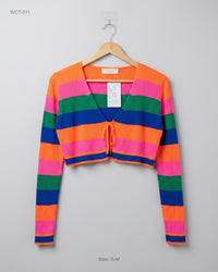 Paris (WCT-511) Cropped Tie-Front Cardigan