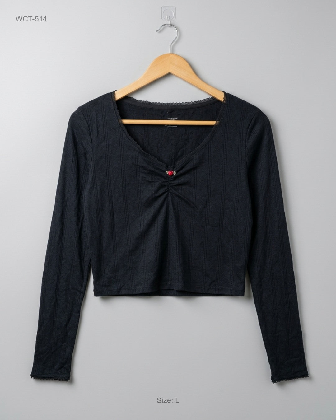 Primark (WCT-514) Ribbed Long-Sleeve Crop Top