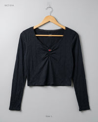 Primark (WCT-514) Ribbed Long-Sleeve Crop Top