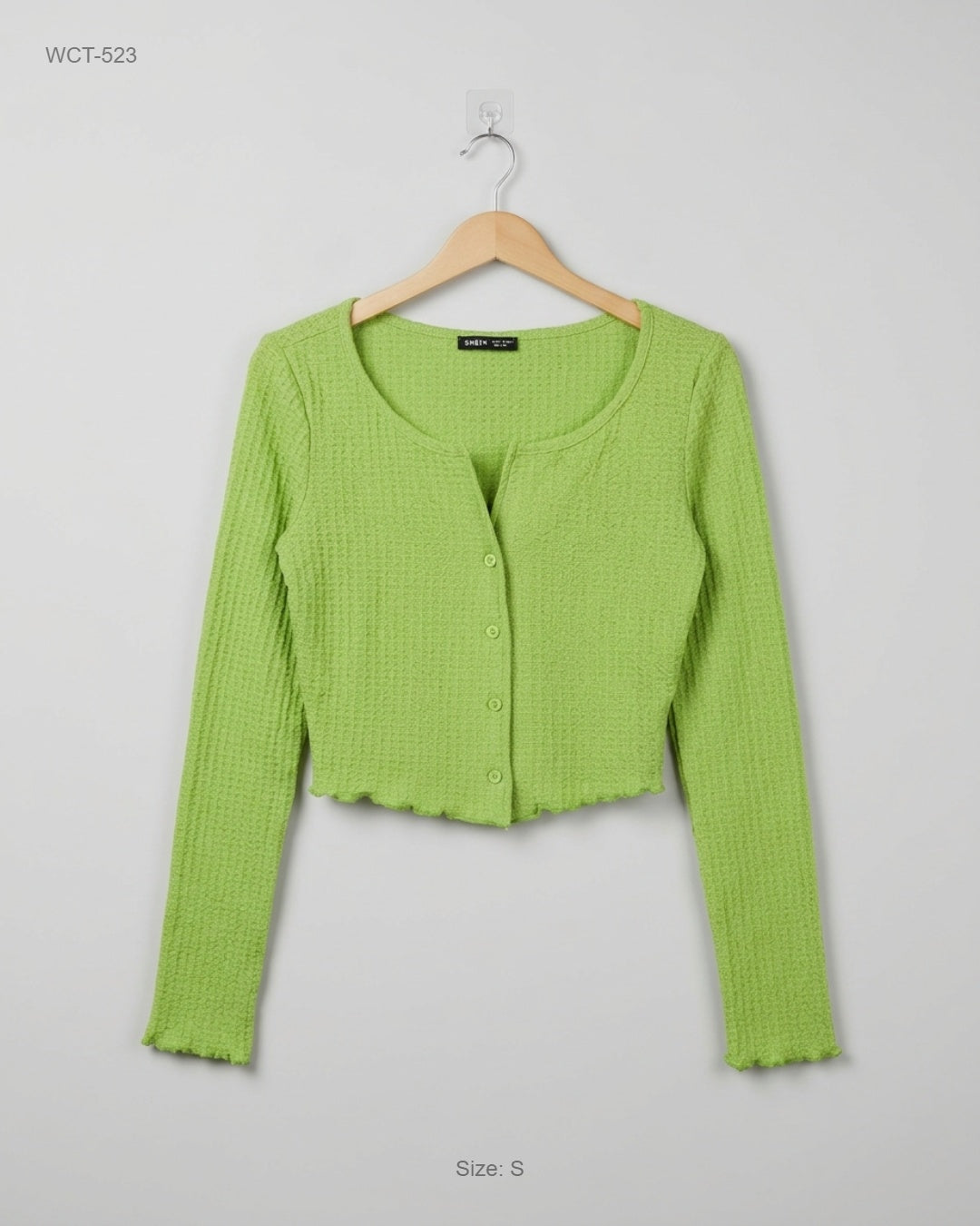 SHEIN (WCT-523) Button-Front Crop Top