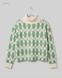 CUT LABEL (WCT-528) Turtleneck Argyle Sweater