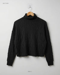 F&F (WCT-529) Cable-Knit Turtleneck Sweater