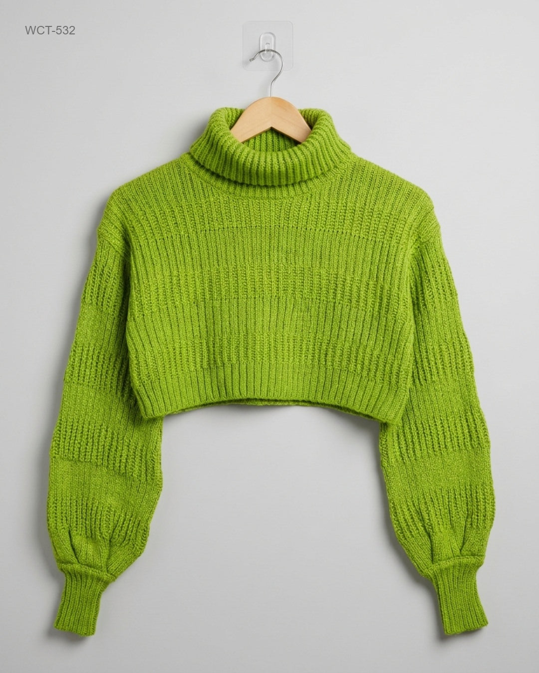 URBAN OUTFITTERS Green Cropped Turtleneck Sweater buy preloved clothing online Pakistan