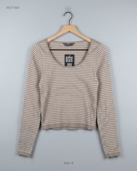 F&F (WCT-533) Ribbed Scoop-Neck Top