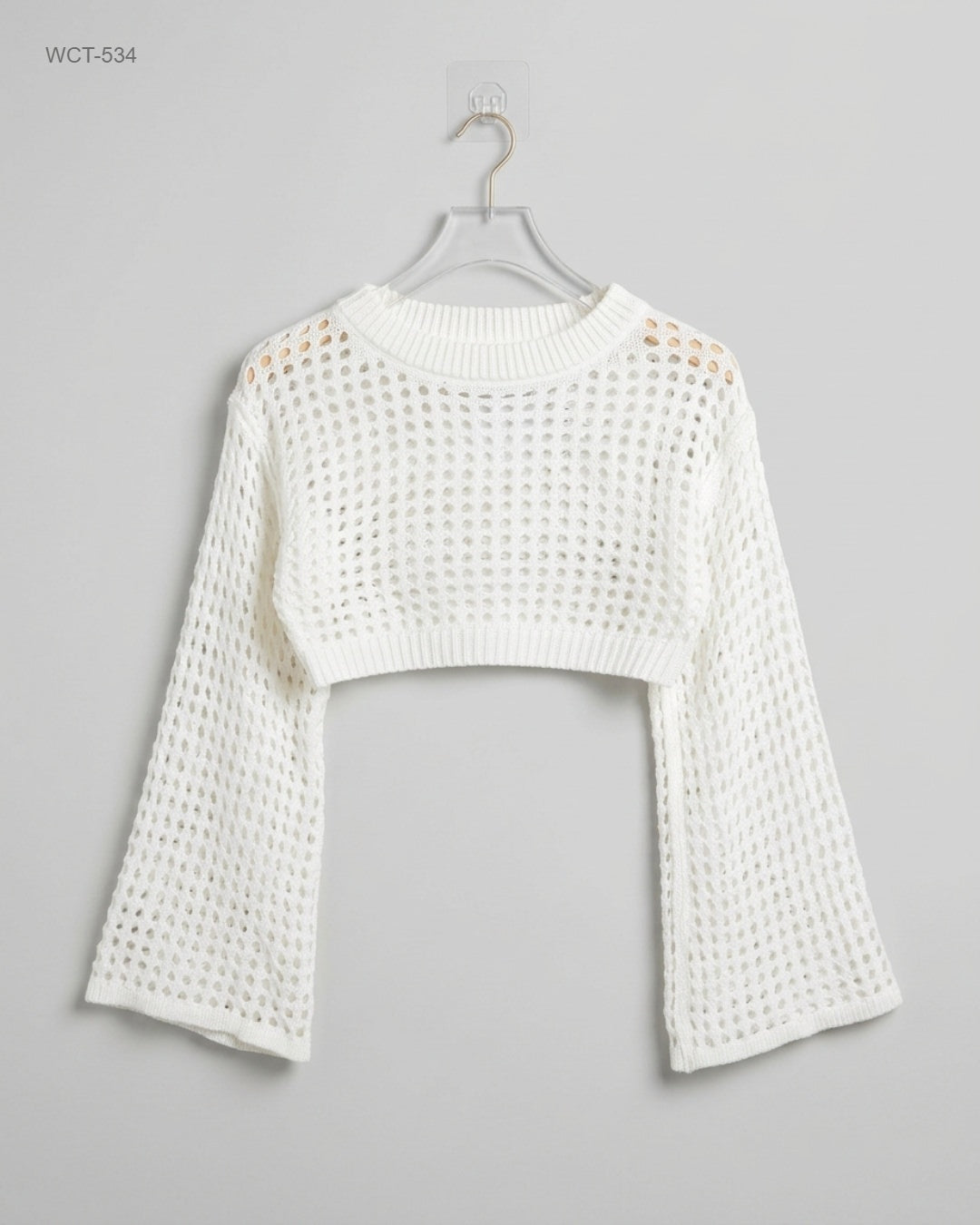SHEIN White Cropped Open-Knit Mesh Top buy preloved clothing online Pakistan