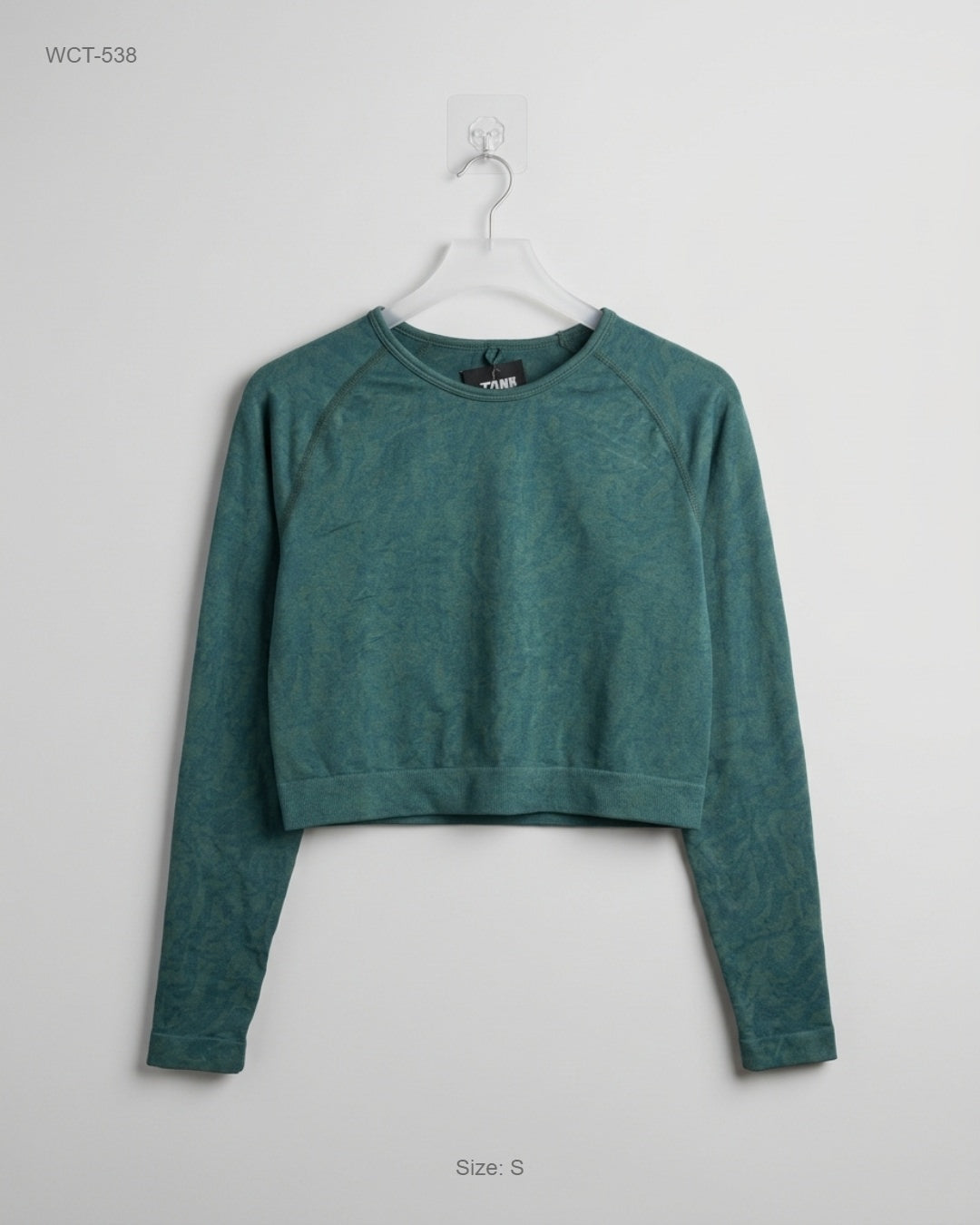WORK OUT GREEN Long-Sleeve Crop Top buy preloved clothing online Pakistan