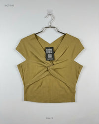 Cider (WCT-540) Twist-Front Ribbed Knit Top