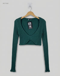 Zara (WCT-542) Ribbed Long-Sleeve Crop Top