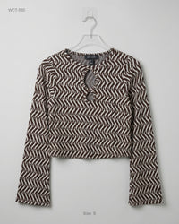 NEW LOOK (WCT-550) Long Sleeve Cut-Out Crop Top