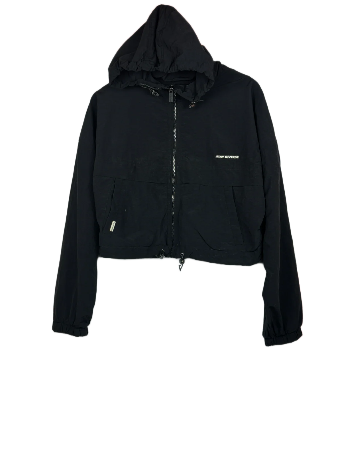 Secondhand Branded Winter Crop Tops by Bershka, Black Polyester fabric, Premium condition, for Women - Online Thrift Shop Peshawar Pakistan