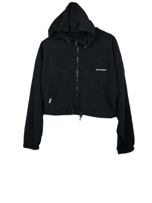 Secondhand Branded Winter Crop Tops by Bershka, Black Polyester fabric, Premium condition, for Women - Online Thrift Shop Peshawar Pakistan