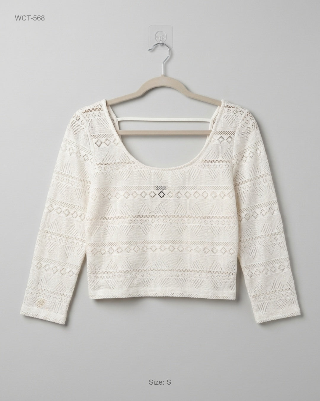 FOREVER 21 White Crochet Crop Top buy preloved clothing online Pakistan