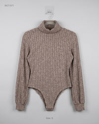CUT LABEL (WCT-571) Ribbed Turtleneck Bodysuit