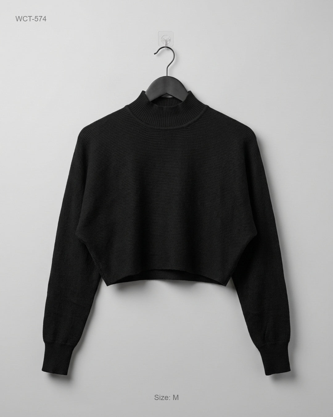 New Look Black Mock Neck Crop Sweater buy preloved clothing online Pakistan