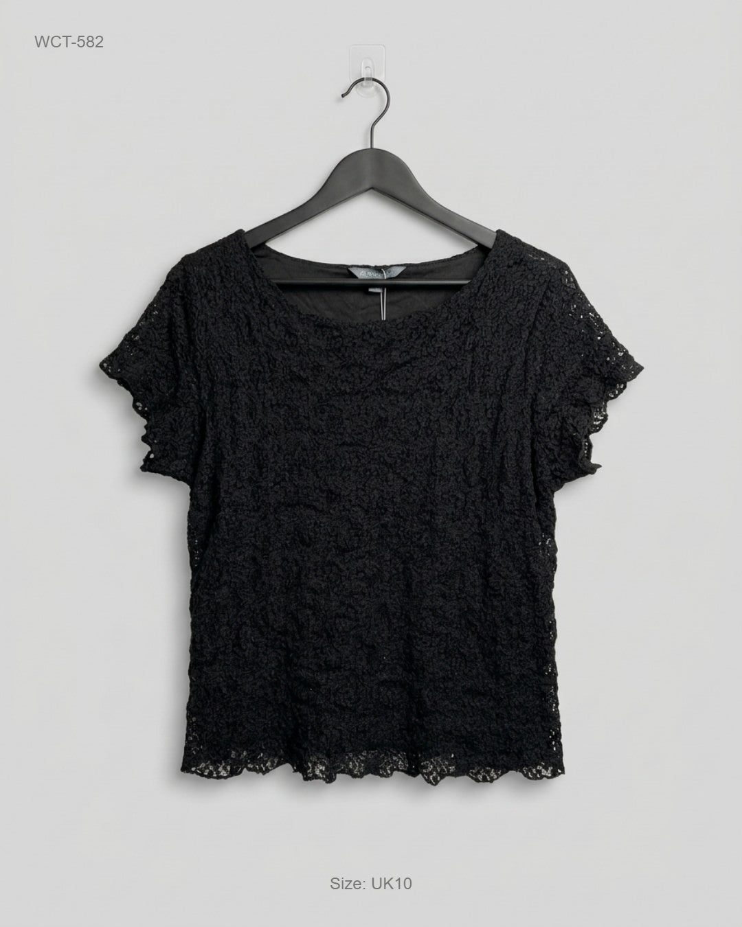 Primark Black Lace Scoop-Neck Top buy preloved clothing online Pakistan