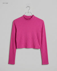 George (WCT-586) Mock-Neck Ribbed Crop Top