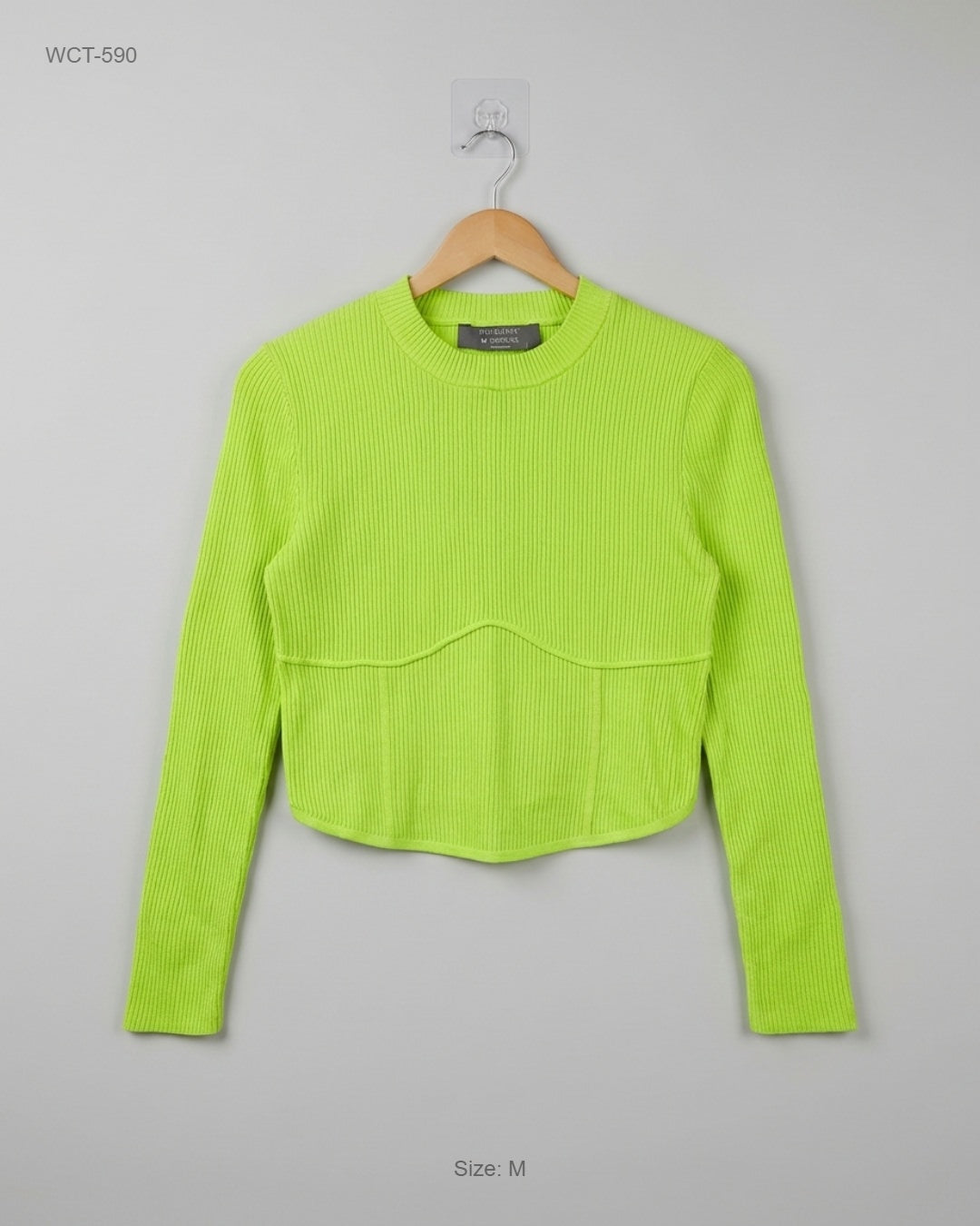 Primark (WCT-590) Ribbed Long-Sleeve Crop Top