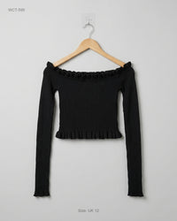 ASOS (WCT-595) Off-the-Shoulder Ribbed Crop Top