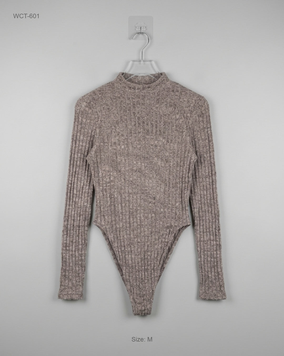 SHEIN (WCT-601) Ribbed Mock Neck Bodysuit