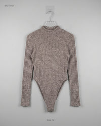 SHEIN (WCT-601) Ribbed Mock Neck Bodysuit