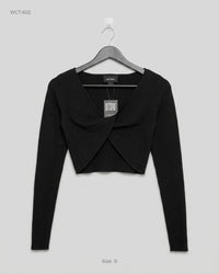 Monki (WCT-602) Wrap Front Ribbed Crop Top