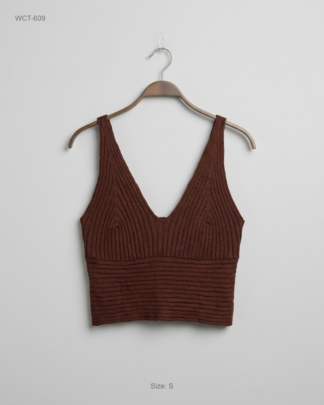 AVA &EVER Brown Ribbed Knit Bralette Top buy preloved clothing online Pakistan