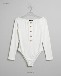 BOOHOO (WCT-615) Ribbed Off-the-Shoulder Bodysuit