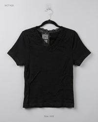 REU 21 (WCT-620) Lace-Trim Ribbed Top