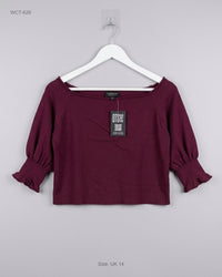 TOP SHOP (WCT-626) Off-the-Shoulder Puff Sleeve Top