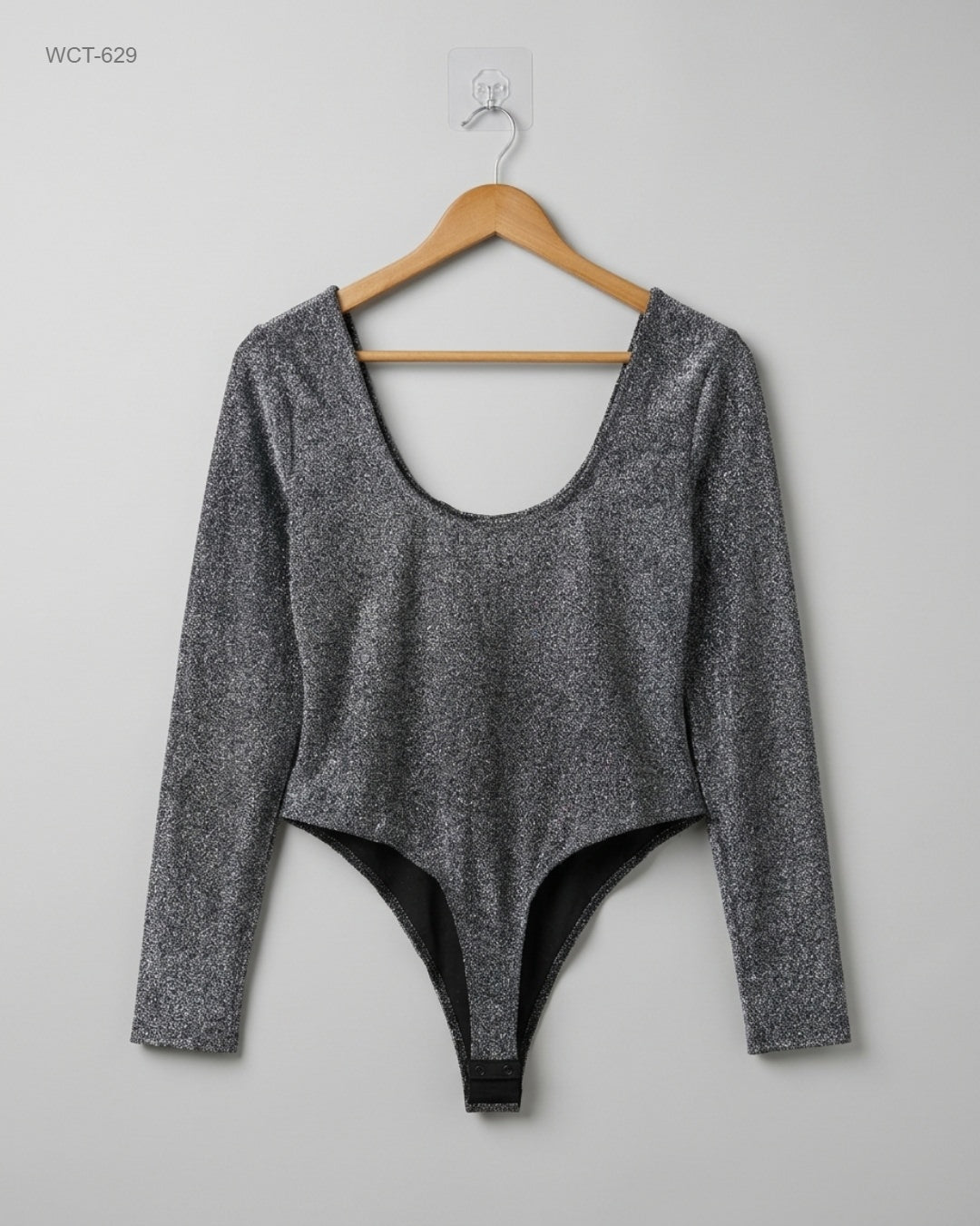 CUT LABEL Gray Shimmer Bodysuit buy preloved clothing online Pakistan