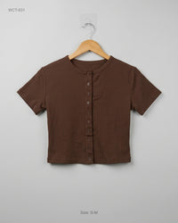 Katch Me (WCT-631) Button-Down Ribbed Top