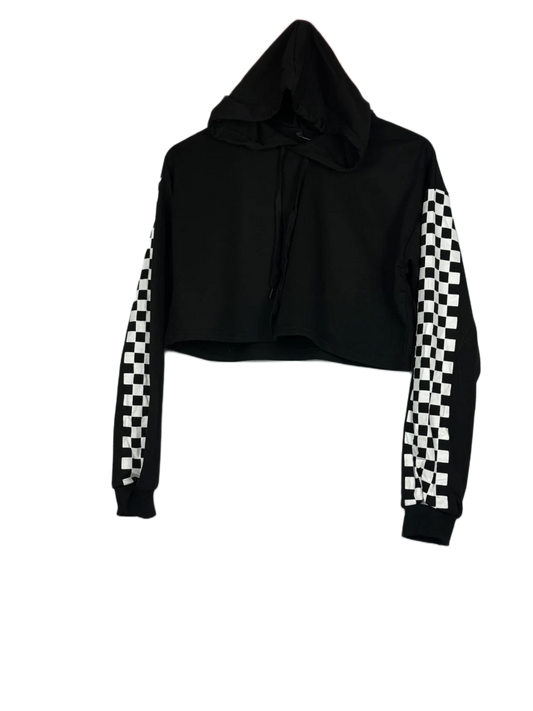 Secondhand Branded Winter Crop Tops by Shein, Black Polyester + Cotton fabric, Premium condition, for Women - Online Thrift Shop Lahore Pakistan
