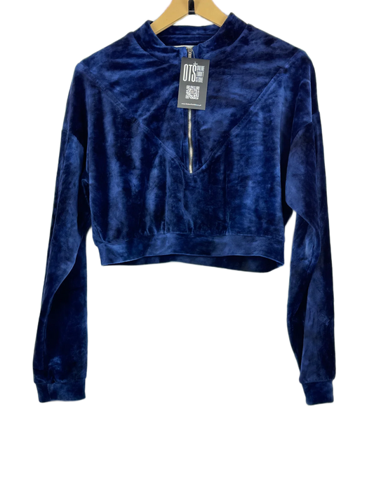 UK Imported secondhand Winter Crop Tops - Honey Punch brand, Blue Polyester, Premium condition, for Women - Online Thrift Store Lahore Pakistan