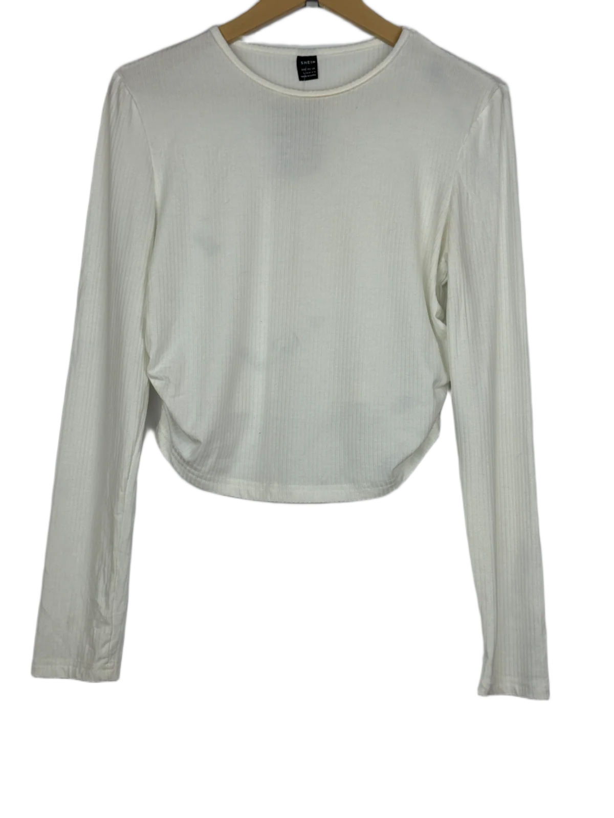Preloved Excellent Winter Crop Tops by Shein, White Polyester for Women - OTS Thrift Shop Islamabad Pakistan