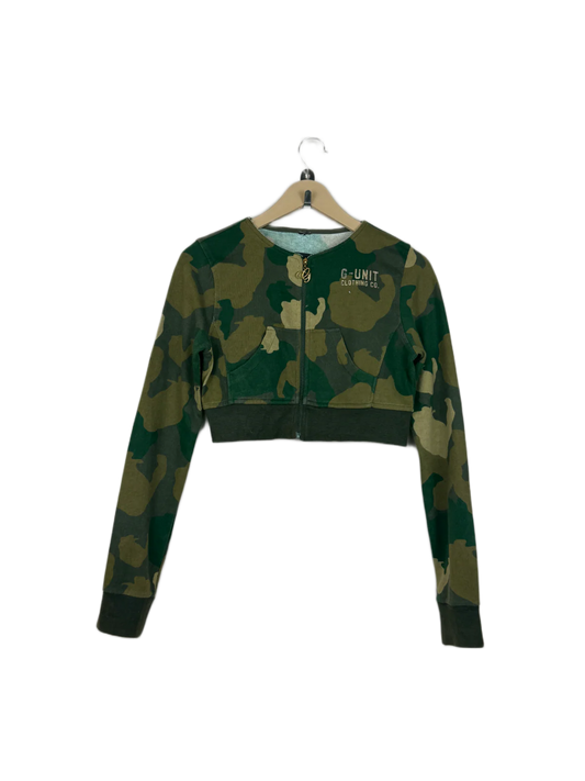 Excellent Condition Winter Crop Tops | Preloved Unknown | Army Green Cotton | Thrift Shop for Women Karachi Pakistan | OTS