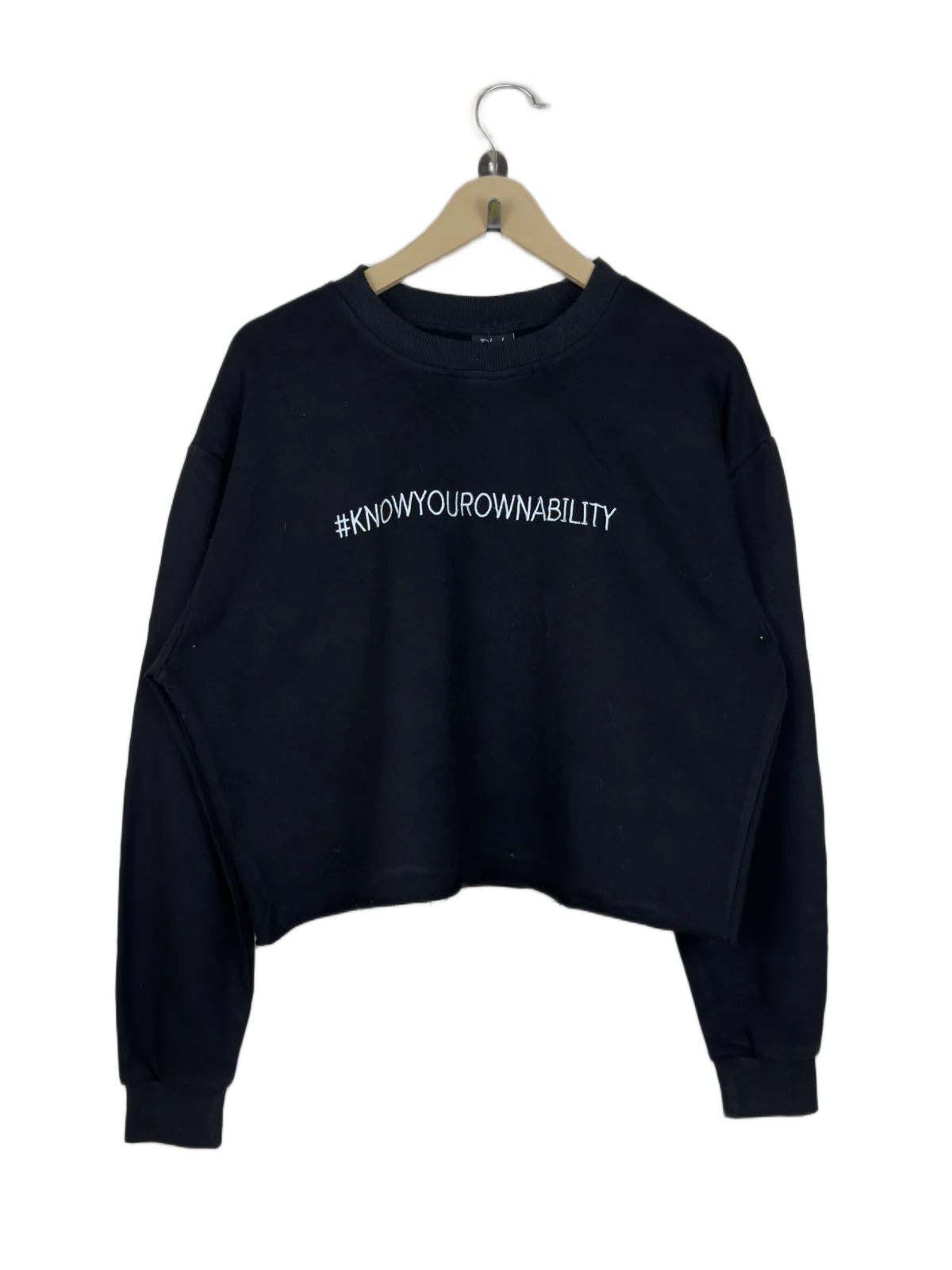 Winter Crop Tops | Phoebe Hagan | Preloved Branded | Black Cotton | Premium | OTS Thrift Store Peshawar Pakistan