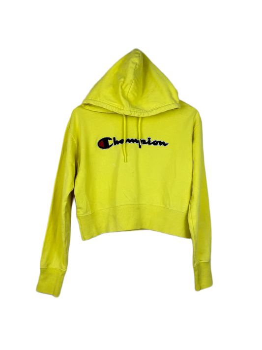 Winter Crop Tops | Champion | Preloved Branded | Yellow Cotton | Excellent | OTS Thrift Store Islamabad Pakistan