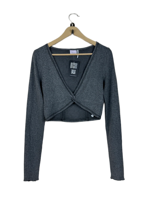 Secondhand Branded Winter Crop Tops by URBN UK, Grey Polyester fabric, Excellent condition, for Women - Online Thrift Shop Peshawar Pakistan